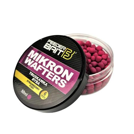 Feeder Bait Mikron Wafters 6mm Strawberry Fish 