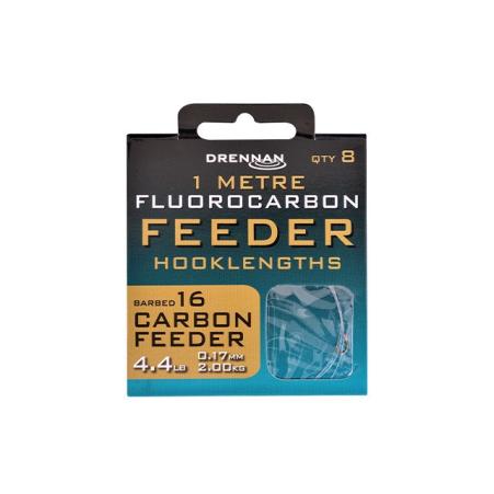 Drennan Fluorocarbon Feeder Carbon Feeder 16 Barbed 0.17mm 1m 8szt.
