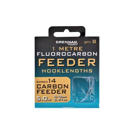 Drennan Fluorocarbon Feeder Carbon r.14 Barbed 1m 8szt.