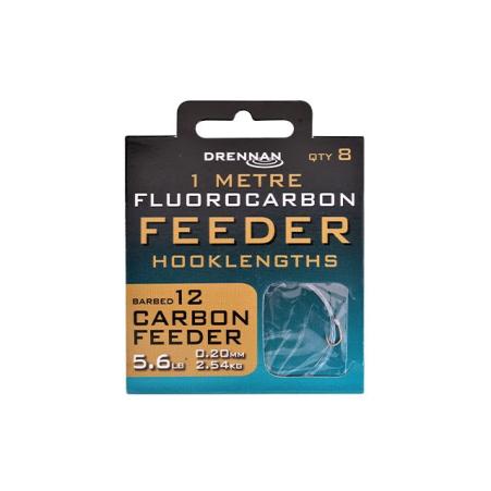 Drennan Fluorocarbon Feeder Carbon r.12 Barbed 1m 8szt.