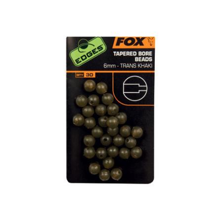 Fox Edges 6mm tapered bore beads x 30 trans khaki