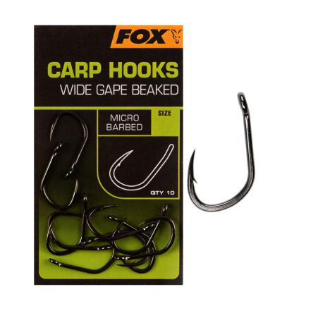 Fox Haki Carp Hook Wide Gape Beaked r.8 Barbed 10szt.