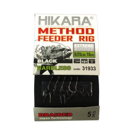 Traper Hikara Method Feeder Black Barbless r.8 10cm przypony