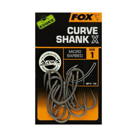 Fox Haki Curve Shank X r.1 Barbed 10szt.