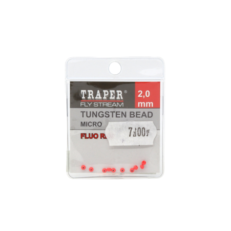 Traper Tungsten Bead Micro 2mm Fluo Red główki wolframowe
