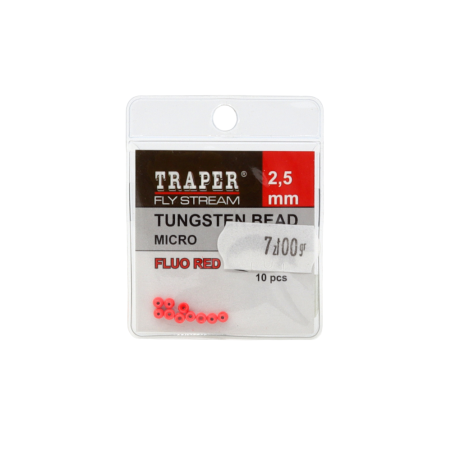 Traper Tungsten Bead Micro 2.5mm Fluo Red główki wolframowe