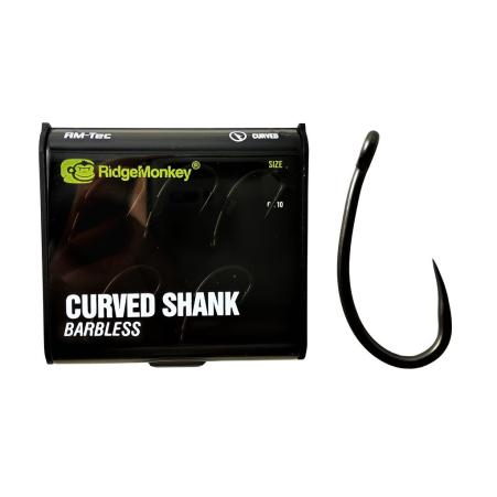 RidgeMonkey Haki Curved Shank Barbless Size 8