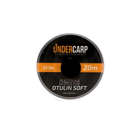 UnderCarp Plecionka w otulinie  Otulin Soft 25lbs / 20m Brązowa