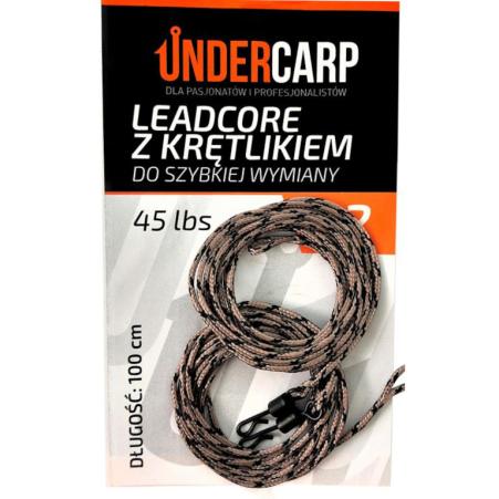 UnderCarp Leadcore z krętlikiem do szybkiej wymiany Brązowy 2szt.