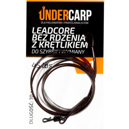 UnderCarp Leadcore bez rdzenia z krętlikiem do szybkiej wymiany Brązowy 45lbs 