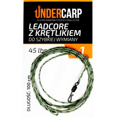 UnderCarp Leadcore z krętlikiem do szybkiej wymiany Zielony 